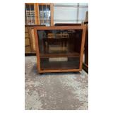 OAK GLASS FRONT CABINET