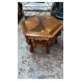 OCTAGON CARVED END TABLE