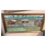 WAYNE JOHNSON OIL ON CANVAS FARM SCENE