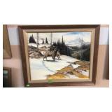 OIL ON OBARD BY FM NORDGULEN OF BIG HORN SHEEP