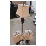 2 TUSCAN STYLE ACCENT LAMPS AND FLOOR LAMP