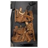 TWO CHALK/CERAMIC UNIVERSAL STATUARY WALL