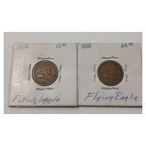 2 -1858 FLYING EAGLE US CENTS