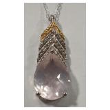 PINK TOURMALINE COLOR & CZ NECKLACE