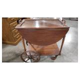 TEA CART W/ REMOVABLE GLASS TRAY