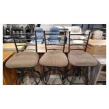 3 EXTRA TALL PADDED METAL BARSTOOLS