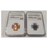 2 - WORLD COINS GRADED NGC BU