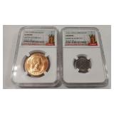 2 - QUEEN ELIZABETH II COINS NGC GRADED