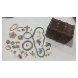 TREASURE CHEST W/ COSTUME JEWELRY INC. 925