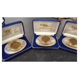 3 BRONZE MT MEDALLION BELT BUCKLES