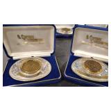 2 BRONZE MEDALLION BELT BUCKLES