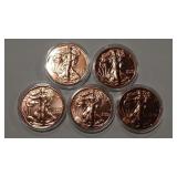 5 - 1 OZ COPPER TOKENS
