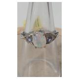 OPAL & IOLITE COLOR CZ 925 RING SZ 7