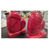 ALABASTER HEART BOOK ENDS