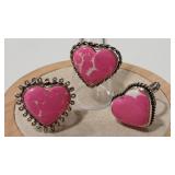 3 FASHION VALENTINE HEART RINGS