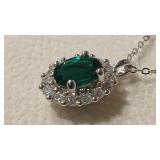 GREEN & NATURAL MOISSANITE 925 NECKLACE GRA