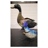 METAL MALLARD AND BLUE JAY YARD ART