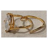 MOISSANITE 3 CT 925 GRA CERT 925 RING & HUGGER SZ6