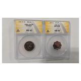 2 - WORLD COINS ANACS MS65