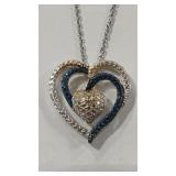 MIXED METAL COLOR  & CZ 925 NECKLACE