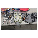 2 SETS OF SNOWSHOES AND ICE TREKKERS