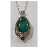 MALACHITE & PERIDOT COLOR 925 NECKLACE