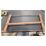 ANTIQUE CROSS CUT SAW W/ TWINE ADJUSTMENT