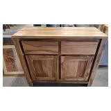 WOOD ACCENT CABINET W/ 2 DOORS AND 2 DRAWERS