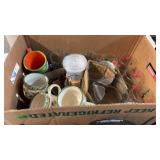 BX W/ COFFEE MUGS, GLASSES, PITCHER & MISC