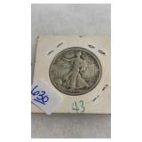 1943 WALKING LIBERTY SILVER HALF DOLLAR