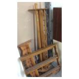 2 WOOD SHELFS & COAT RACK