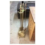 BRASS FIREPLACE TOOL SET