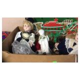 BX W/ ANGELS, DOLLS, CHRISTMAS SIGNS & MISC