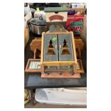 GROUP OF WOOD HOME DECOR ITEMS & OAK WALL SHELF