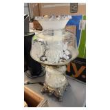 HAND PAINTED GLASS TABLE LAMP