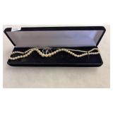 STERLING & FAUX PEARL NECKLACE