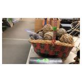 BASKET OF DECORATIVE ORBS