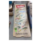 NEW HEADON FISHING LURE WALL PLAQUE, 9'X24'