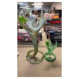 2 ART GLASS VASES