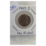 1943-S WAR NICKLE