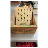 WOOD WINCHESTER BOX & VINTAGE BINGO CARDS