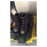 PR OF CABELA'S STEEL TOE LACE UP BOOTS, GREEN