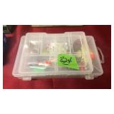 2 SMALL TACKLE BOXES W/ TACKLE