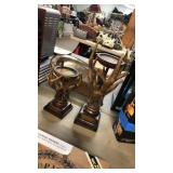 2 FAUX ANTLER CANDLE STANDS
