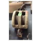 ANTIQUE WOOD PULLEY