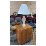 MCM LOCKING CABINET ON WHEEL, W/ KEY & LAMP