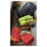 BX OF TINS, HANGERS, INSULATED BAG & MISC