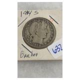 1914-S BARBER SILVER HALF DOLLAR