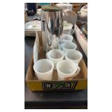 VINTAGE COFFEE POT & VINTAGE FIRE KING ESSO GAS