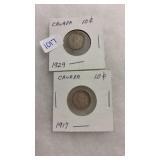1929 CANADIAN DIME & 1917 CANADIAN DIME
